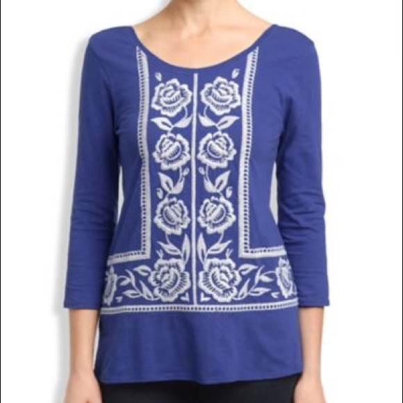 Lucky Brand Mirrored Rose Top size small Brand New