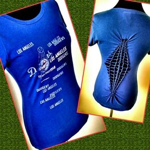 Authentic LA Dodgers custom cut t shirt