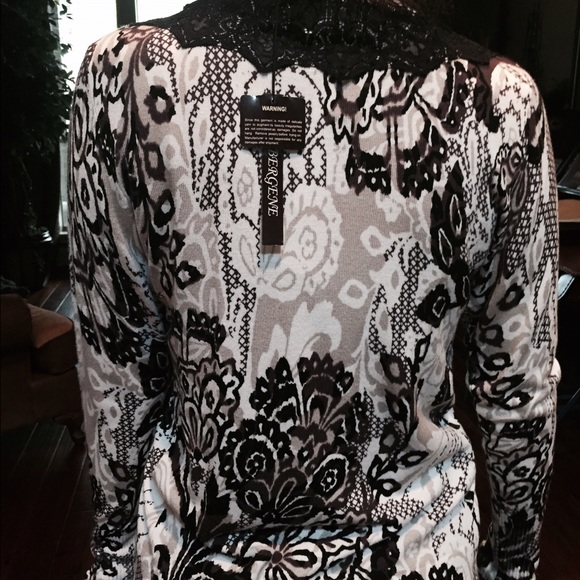 Sweater With Lace Accents & Adorable Buttons - Picture 3 of 4