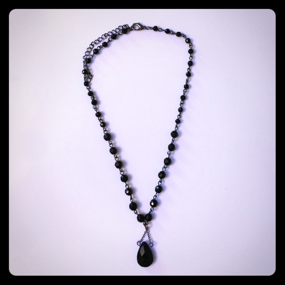 Black beaded necklace