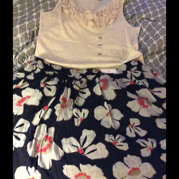 Knee Length Floral Skirt