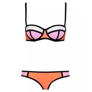 NWT Pink & Orange Colorblock Swimsuit