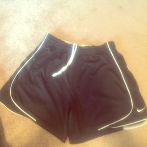 Nike navy and white running shorts