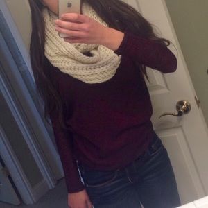 Red/black knit sweater