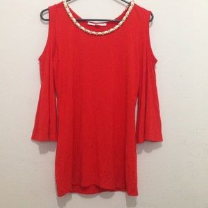 Orange detailed long sleeve shirt