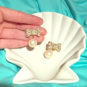 Kate Spade All Wrapped Up Pearl Pavé Drop Earrings