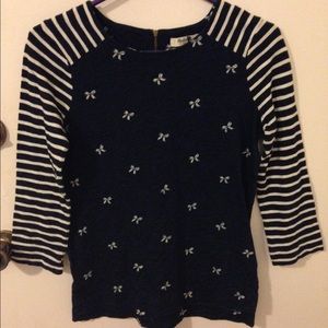 Madewell indigo contrast top