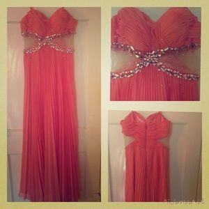 Coral Strapless Gown