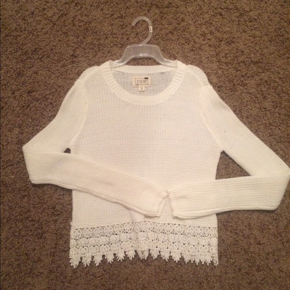 LA Hearts lace trimmed sweater