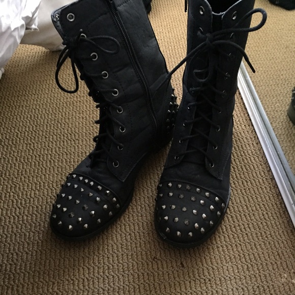Studded combat boots