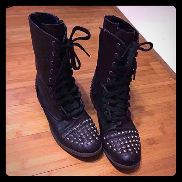 Studded combat boots