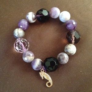 Genuine gemstones and crystal with charm