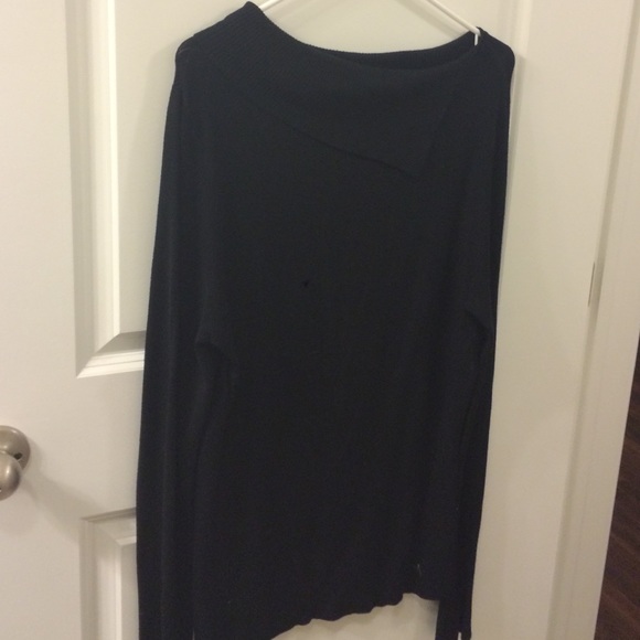 BCBG black shawl collar tunic sweater