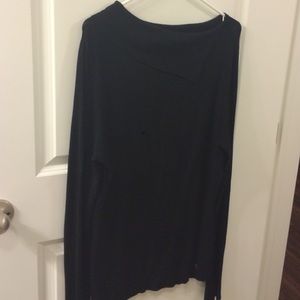 BCBG black shawl collar tunic sweater