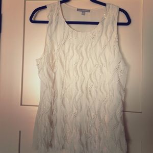 Cream flowy tank top