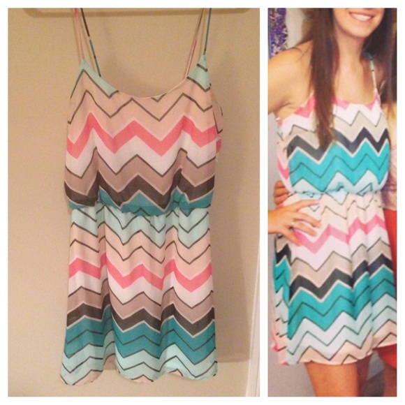 Chevron Spaghetti Strap Dress
