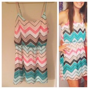 Chevron Spaghetti Strap Dress