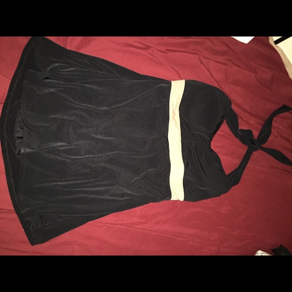 NWOT. Black and tan swim dress.