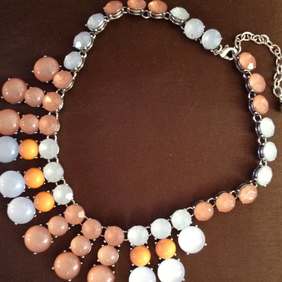 Orange and white dangling necklace