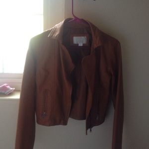 Tan leather jacket