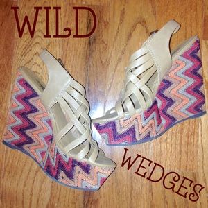 Charlotte Russe Aztec Pattern Wedges