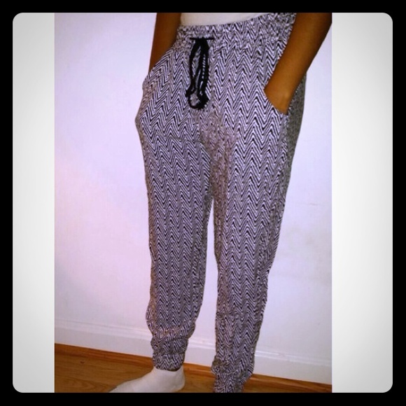 Black and white joggers