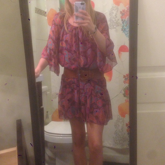 Purple paisley Festival/hippie inspired dress S - Picture 1 of 4