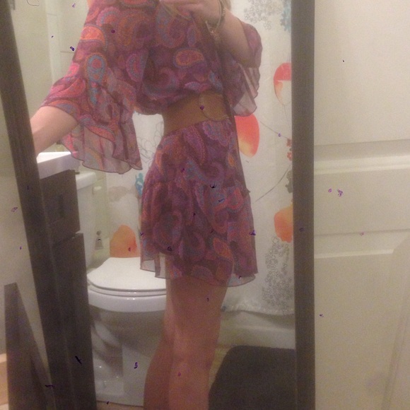 Purple paisley Festival/hippie inspired dress S - Picture 2 of 4