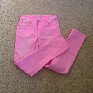 Neon pink jeans