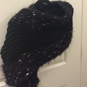 Black Wool Capelet