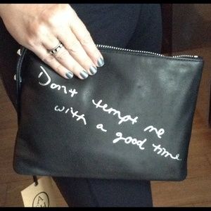 "Don't Tempt Me With A Good Time" Wristlet by Ash