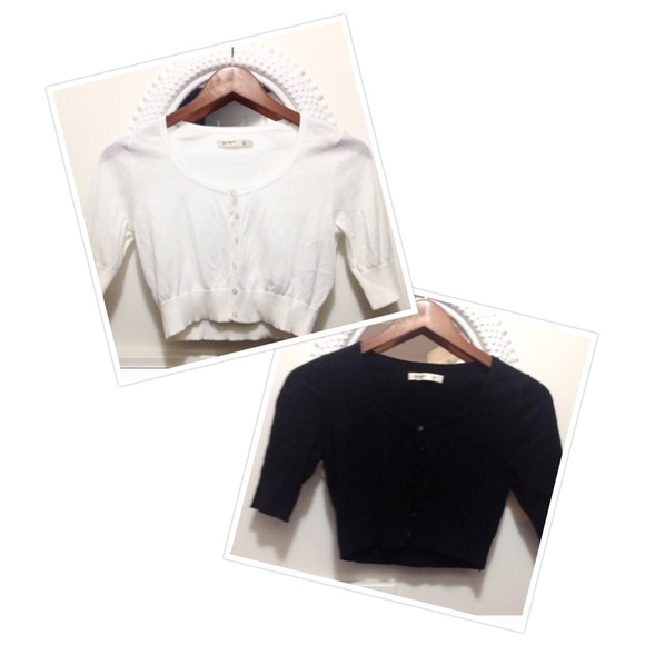 🌷 Old Navy Black & White Cropped Cardigans XS