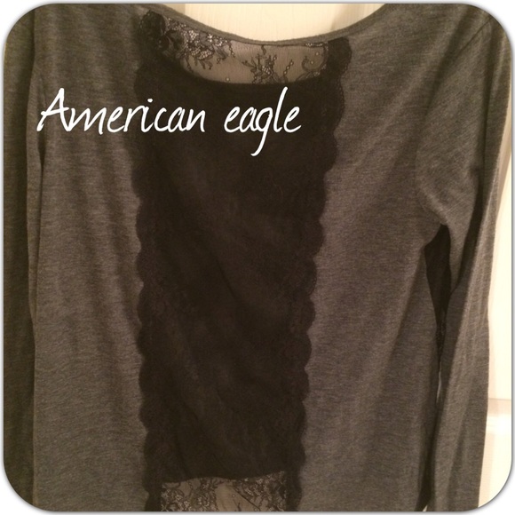 Lacey Black & Grey American Eagle Top