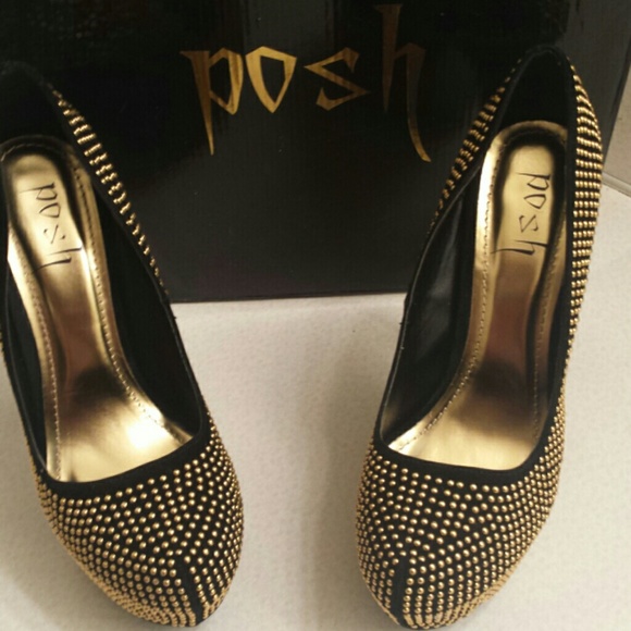 GOLD STUDDED STILETTO PUMP - Picture 2 of 4