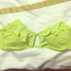 Lime green Bandeau swim top