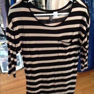 Tan and black striped shirt