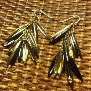 Liz Claiborne gold and grey spikes earrings