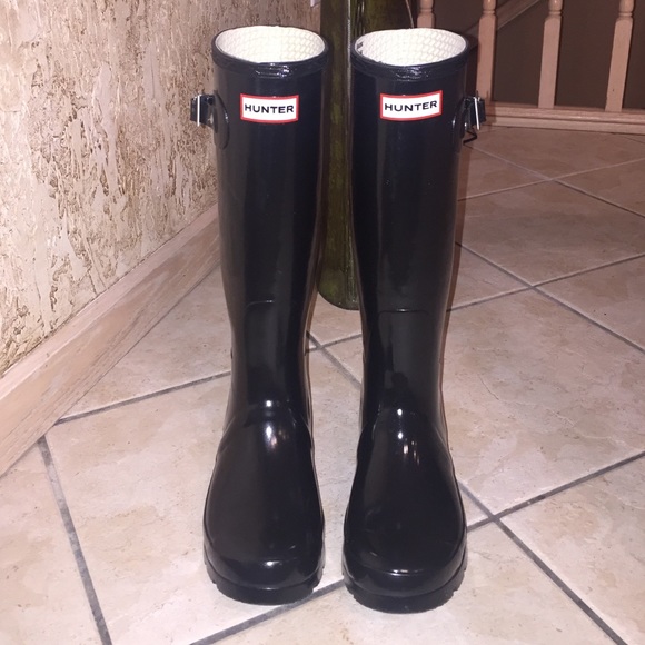 💙💙SOLD💙💙Hunter original black glossy boots