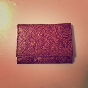 Cognac and Tan Designed Wallet/Changepurse