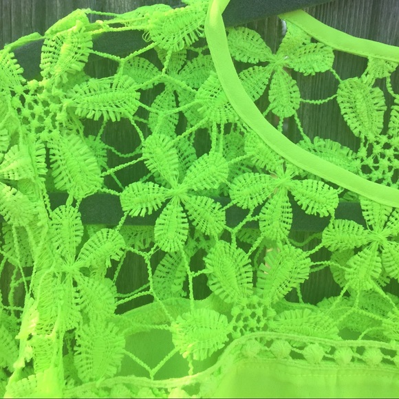 #274 Neon Lime Green Blouse - Picture 3 of 3