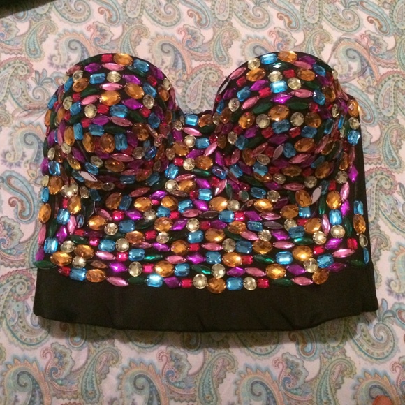 Colorful bustier tops