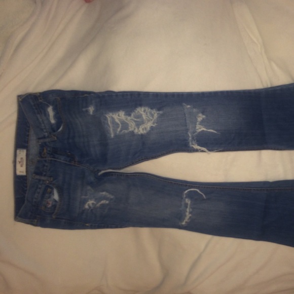 Hollister distressed boot cut jeans