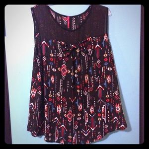 Plus size Aztec print tank top