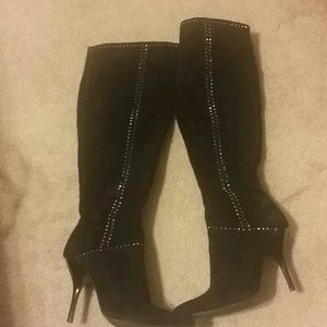 Black knee high boots