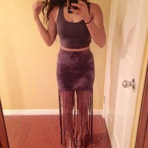 Long fringe skirt