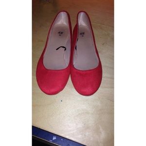 Red suede flats from H&M