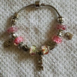 European murano lampwork glass beads  bracelet