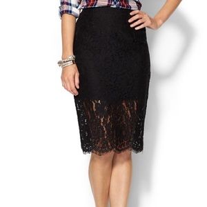 Black, lace pencil skirt