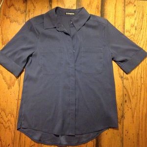 Express navy button up top