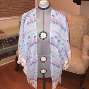 Fringe boho kimono